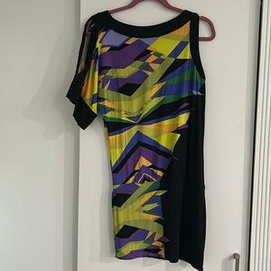 BCBGMAXAZRIA matte jersey geometric print dress